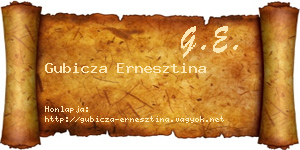 Gubicza Ernesztina névjegykártya